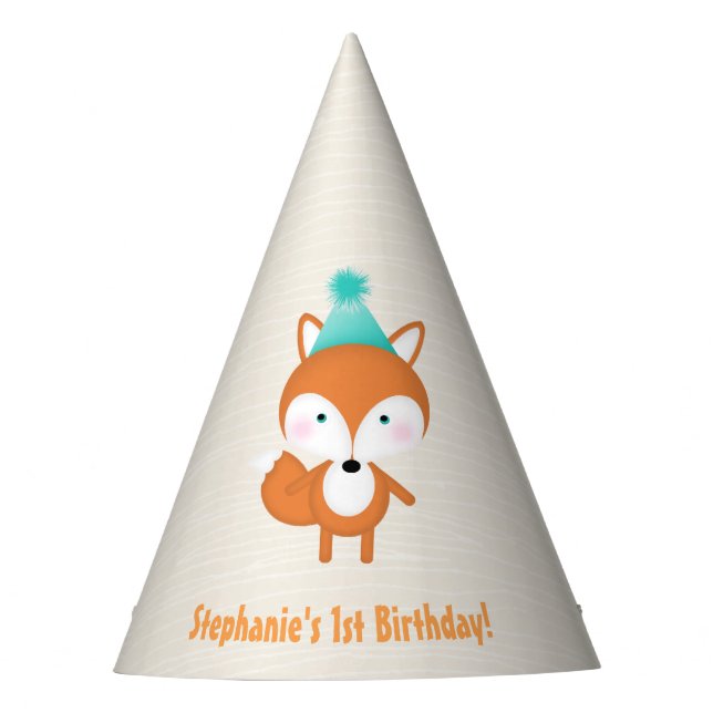 Woodland Fox Party Hat (Front)