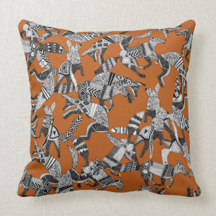 woodland fox party orange cushion