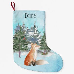 Woodland Fox Personalised Christmas Small Christmas Stocking