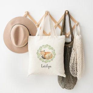 Woodland Fox Personalised Tote Bag