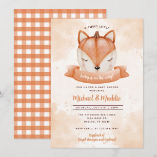 Woodland Fox Pumpkin Baby Shower Invitation Invite