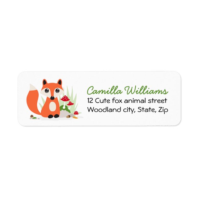 Woodland fox return address label (Front)