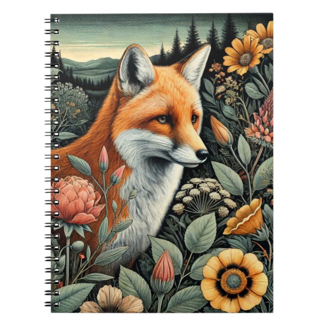 Woodland Fox Spiral Notebook | Cute Animal-Themed (Front)