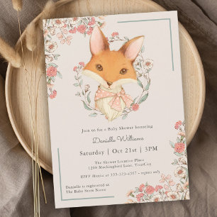 Woodland Fox Storybook Baby Shower for Girl Invitation