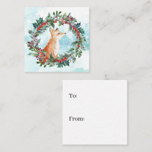 Woodland Fox Watercolor Christmas Card