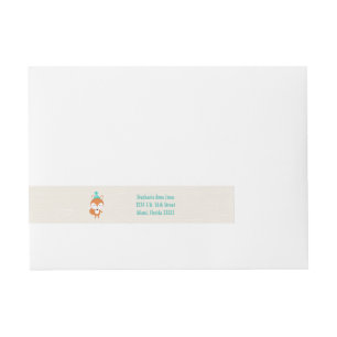Woodland Fox with Balloons Wraparound Address Label