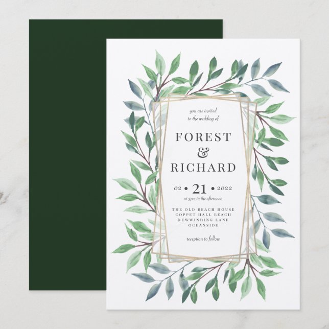 Woodland Frame Invitation (Front/Back)