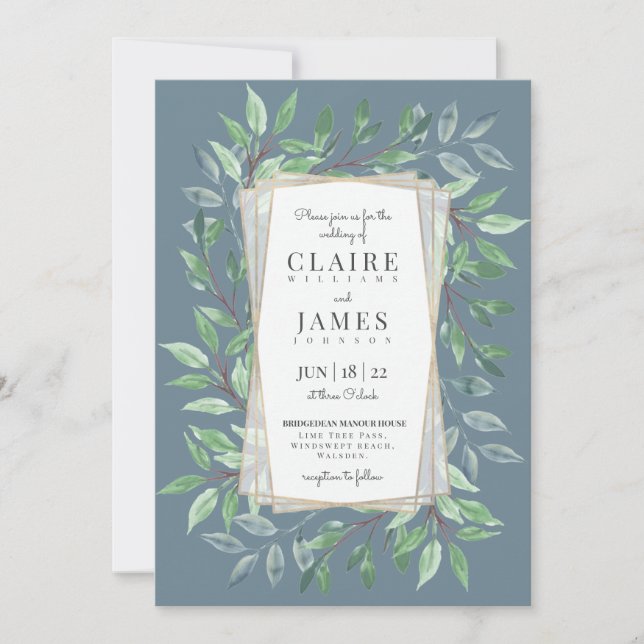 Woodland Frame Wedding Invitation (Front)