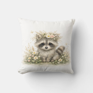 Woodland Friend Raccoon Cushion