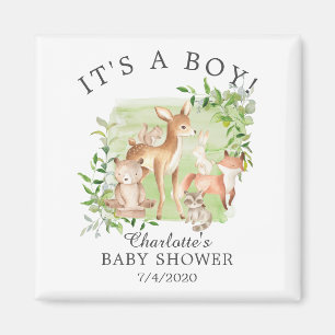 Woodland Friends Baby Shower Favour Magnet