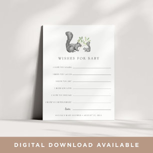 Woodland Friends Baby Shower Wishes Card