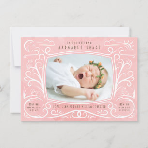 Woodland Friends Birth Announcement Girl