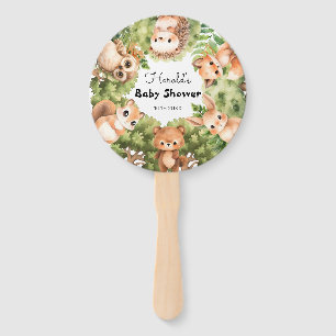 Woodland Friends Boy Baby Shower Hand Fan