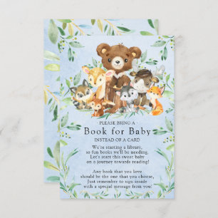 Woodland Friends Boys Baby Shower Book for Baby  Enclosure Card