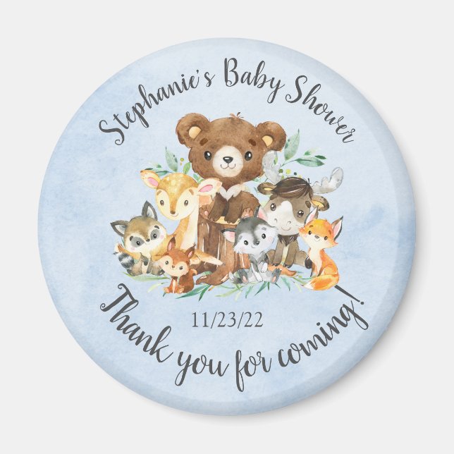 Woodland Friends Boys Baby Shower  Magnet (Front)
