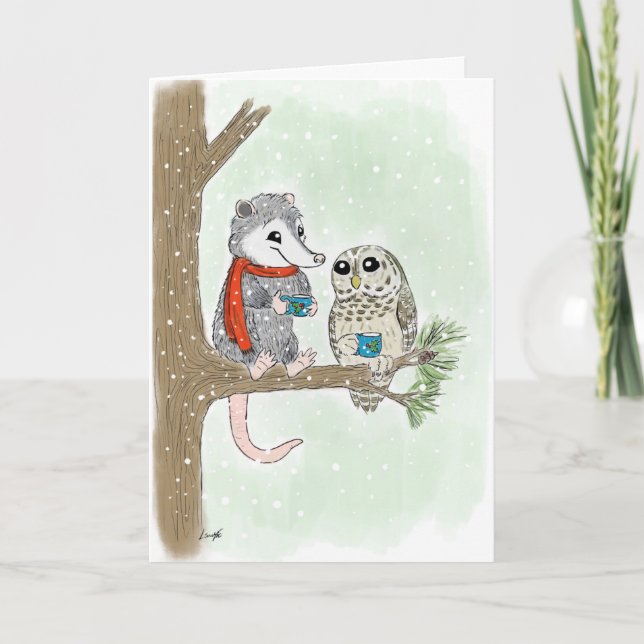 Woodland Friends Christmas Holiday Card (Front)