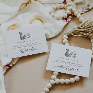 Woodland Friends Diaper Raffle Ticket Cards
