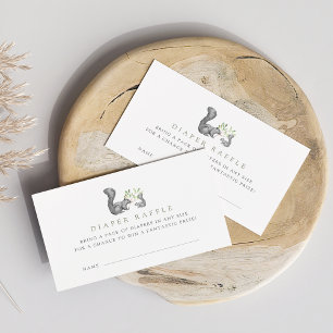 Woodland Friends Diaper Raffle Ticket Cards