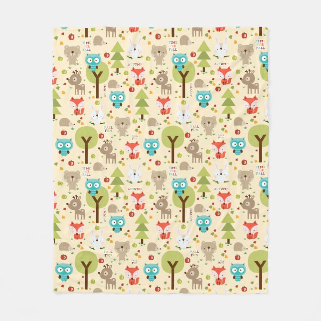 Woodland Friends Fleece Blanket (Front)
