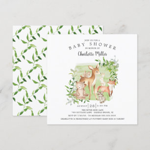 Woodland Friends Gender Neutral Baby Shower Invitation