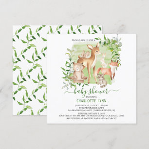 Woodland Friends Gender Neutral Baby Shower Invitation