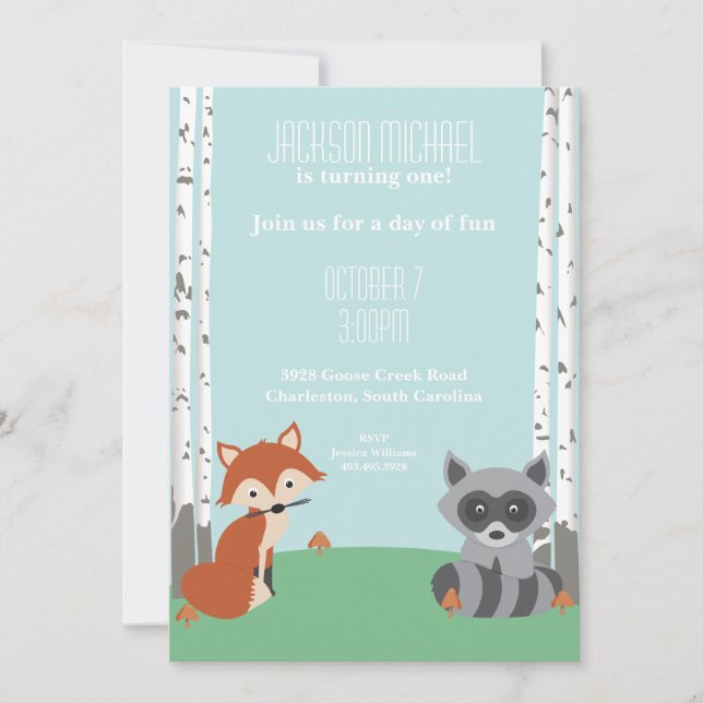 Woodland Friends Invitation (Front)