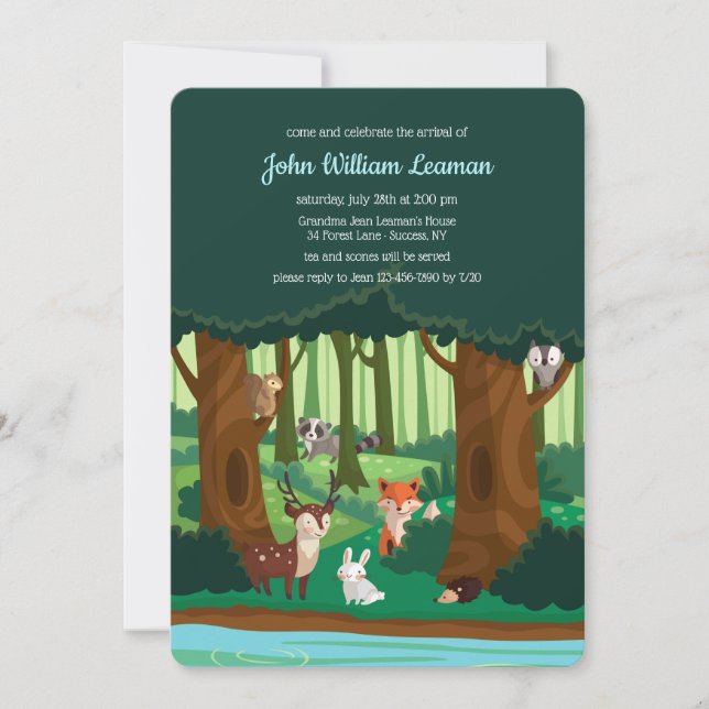 Woodland Friends Invitation (Front)