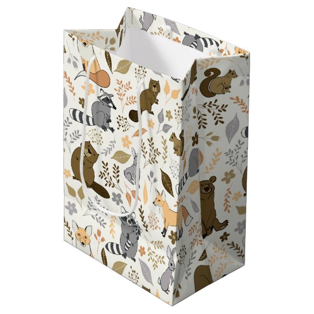 Woodland Friends Medium Gift Bag (Front Angled)