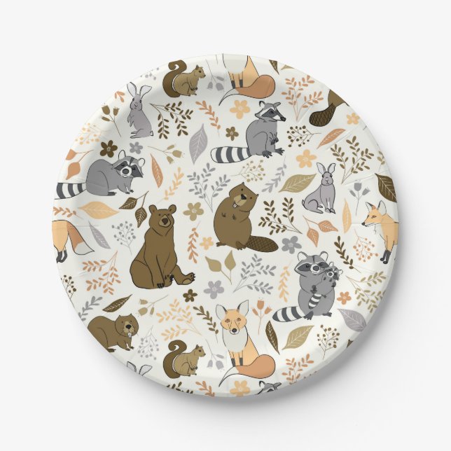 Woodland Friends Paper Plate (Front)