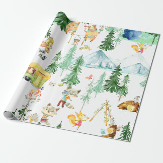 Woodland Friends White Wrapping Paper