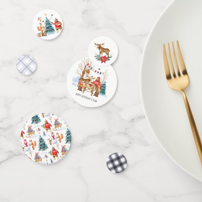 Woodland Friends Winter Birthday Party Confetti (Group)