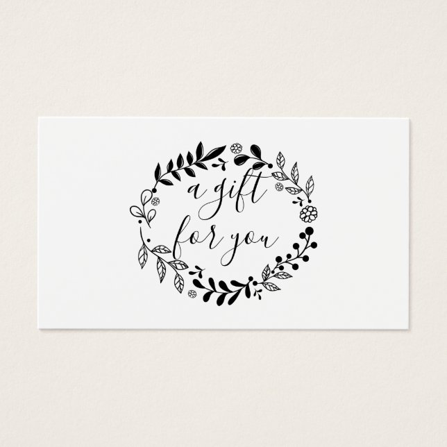 Woodland Garland Black and White Gift Certificate (Front)