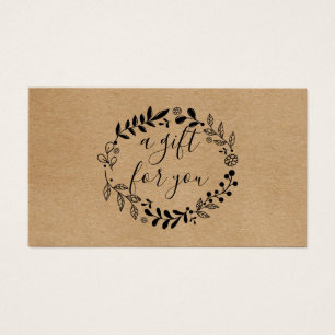 Woodland Garland Rustic Kraft Gift Card