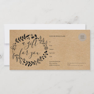 Woodland Garland Rustic Kraft Gift Certificate