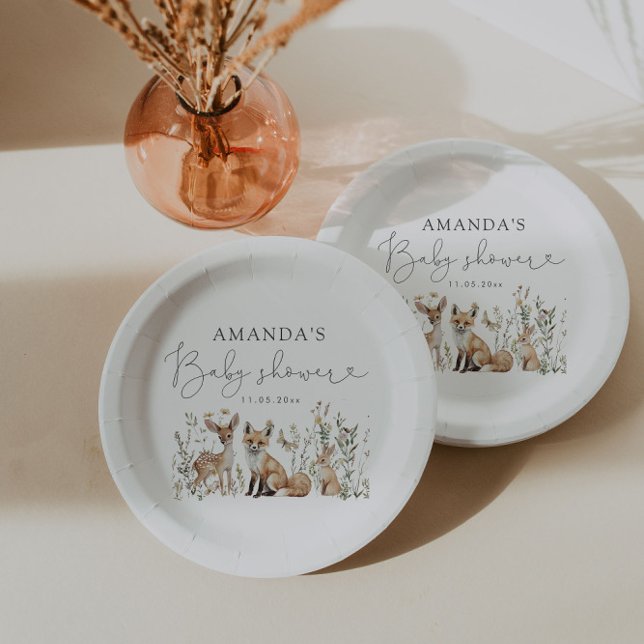 Woodland Gender Neutral Baby Shower  Paper Plate (Creator Uploaded)