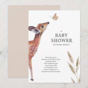 Woodland Gender Neutral Watercolor Baby Shower Invitation