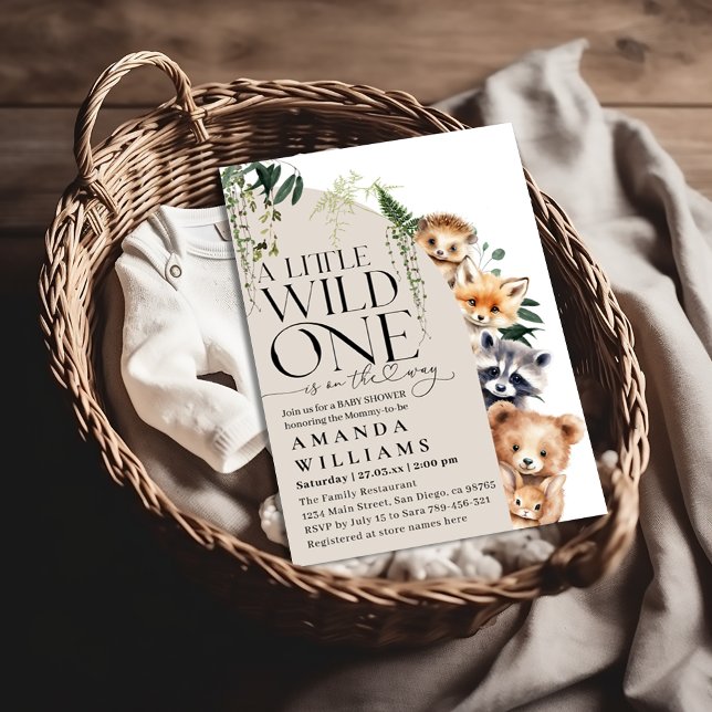 Woodland Gender Neutral Wild One Baby Shower Invitation (Creator Uploaded)