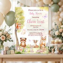 Woodland Girl Baby Shower Forest Animals