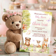 Woodland Girl Baby Shower Forest Animals