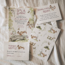 Woodland Girl Squirrels Forest Cute Baby Shower