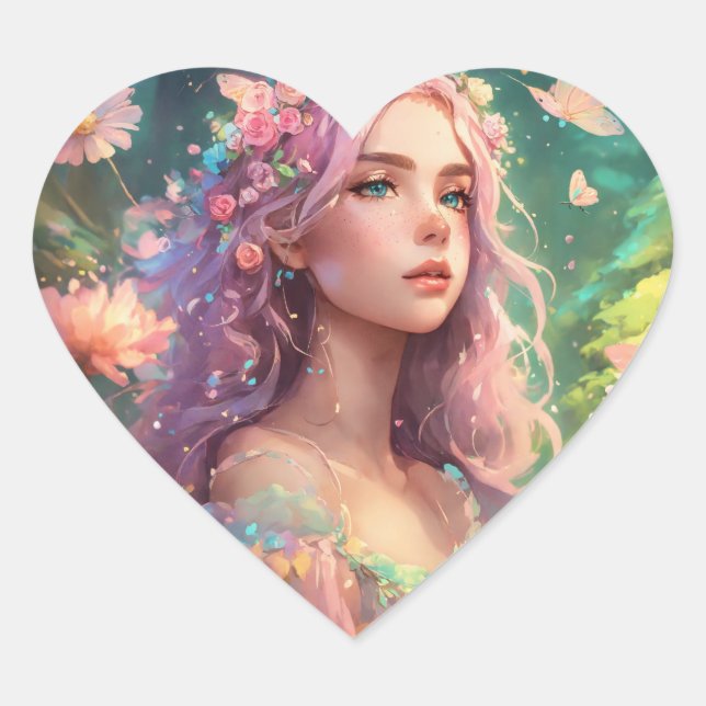 Woodland Glow Heart Stakes  Sticker (Front)