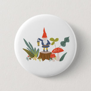 Woodland Gnome 6 Cm Round Badge