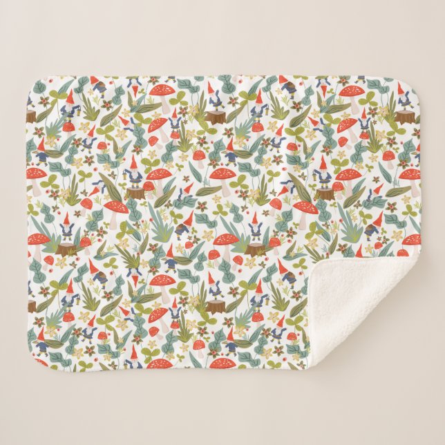 Woodland Gnomes Baby Sherpa Blanket (Front (Horizontal))