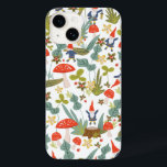 Woodland Gnomes Case-Mate iPhone 14 Case<br><div class="desc">Whimsical green and red woodland themed pattern designed by Shelby Allison featuring tiny gnome characters,  mushrooms,  flowers and foliage.</div>