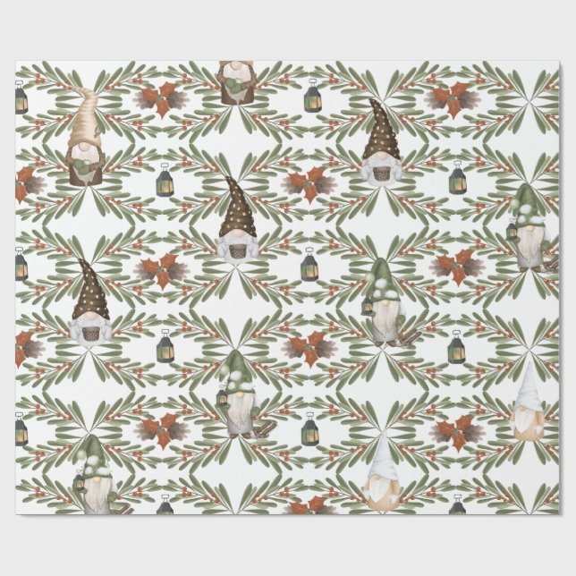 Woodland Gnomes Wrapping Paper (Flat)