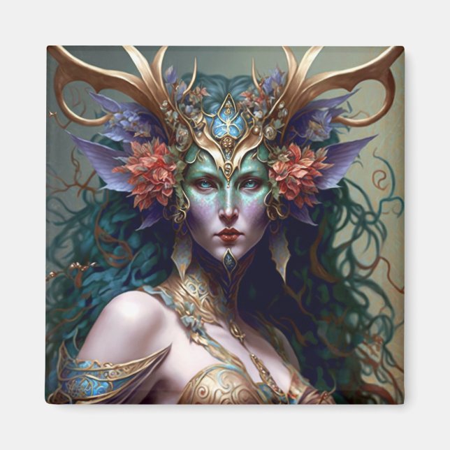Woodland Goddess Fantasy Art Magnet (Front)