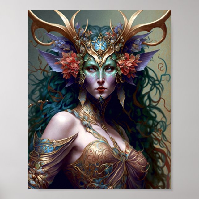 Woodland Goddess Fantasy Art Poster (Front)