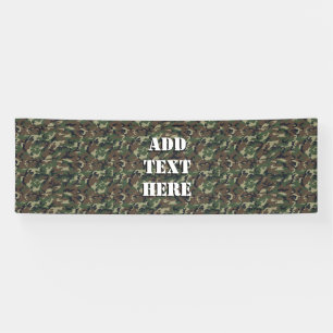 Woodland Green Camouflage  Pattern Banner