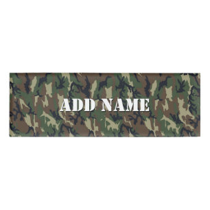 Woodland Green Camouflage  Pattern Name Tag