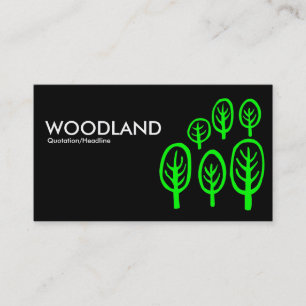 Woodland - Green on Black Business Card